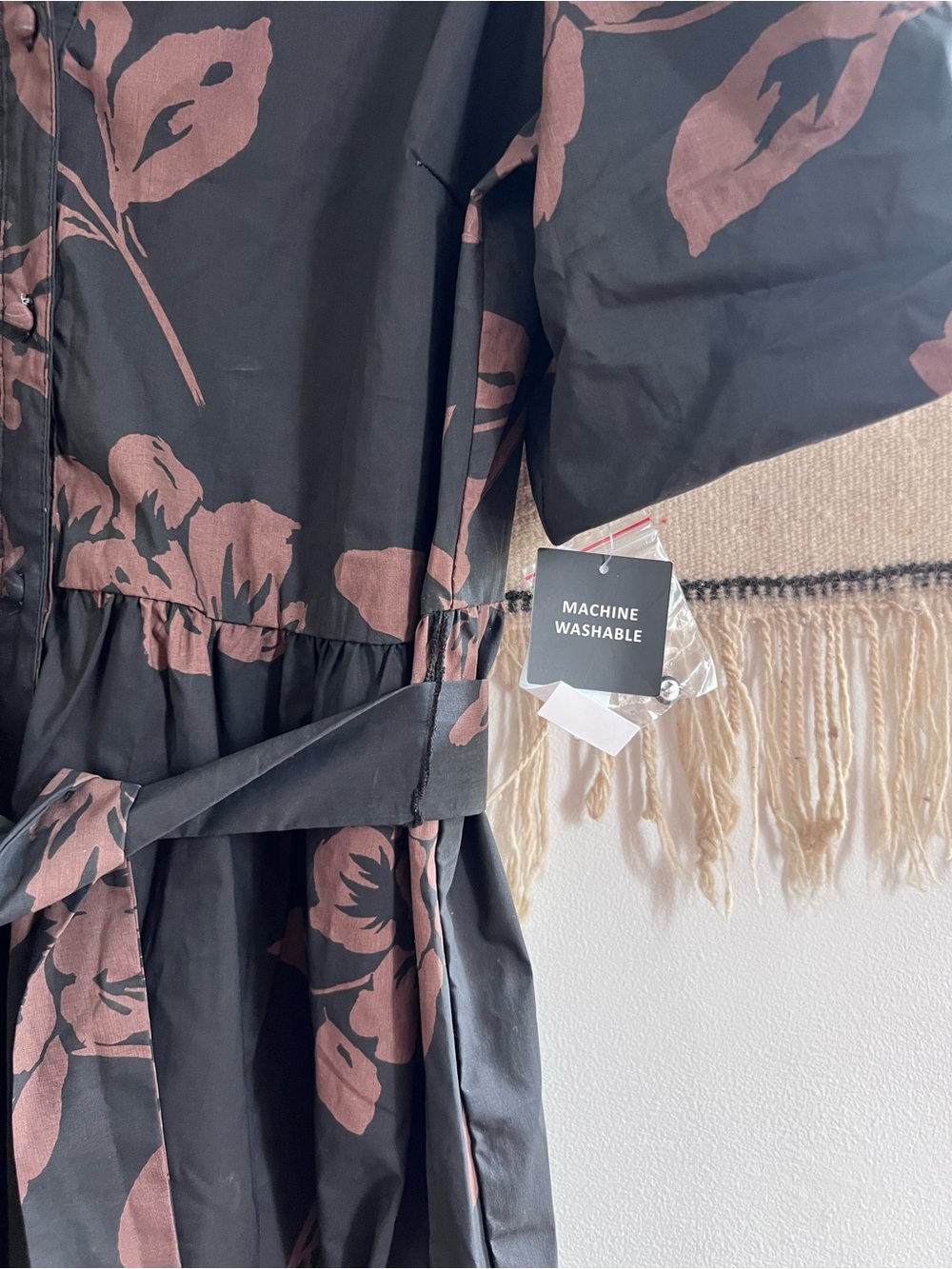 Black and brown maxi dress with floral pattern - Picture 2 of 5